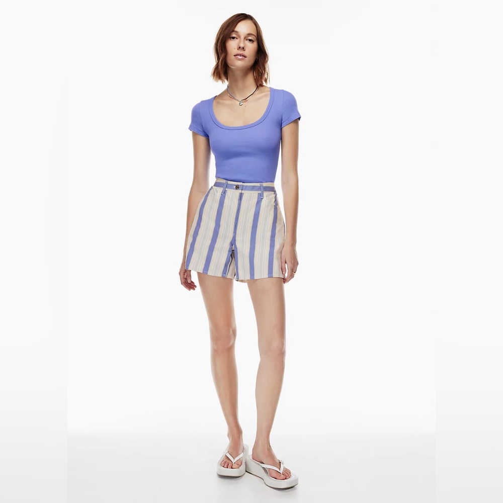 Aritzia Wilfred Free Mercury Short | High-waisted Denim-like Shorts